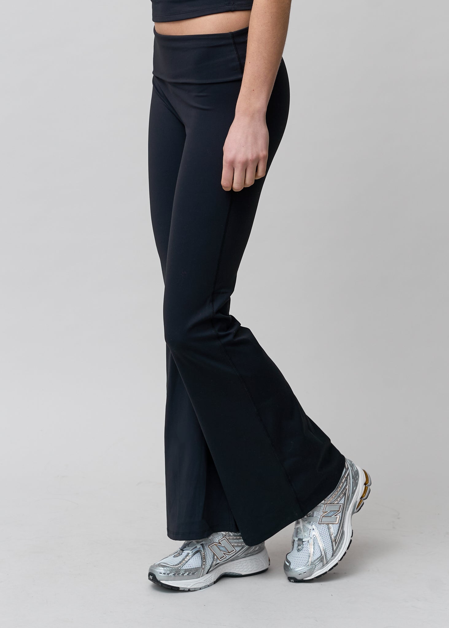パンツ overdue flair : 25SS / COTTON SHEER PANTS (BLACK) Women Flared Pants Elegant Office Lady Casual High Waist